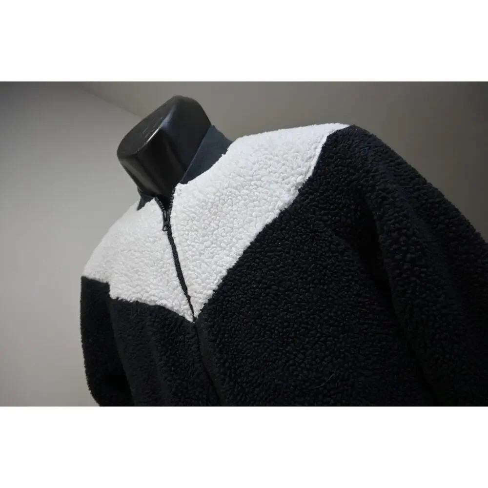 Nike Sherpa Jacket Performance Full Zip Black and White‎ Womens Sz XS XSMALL